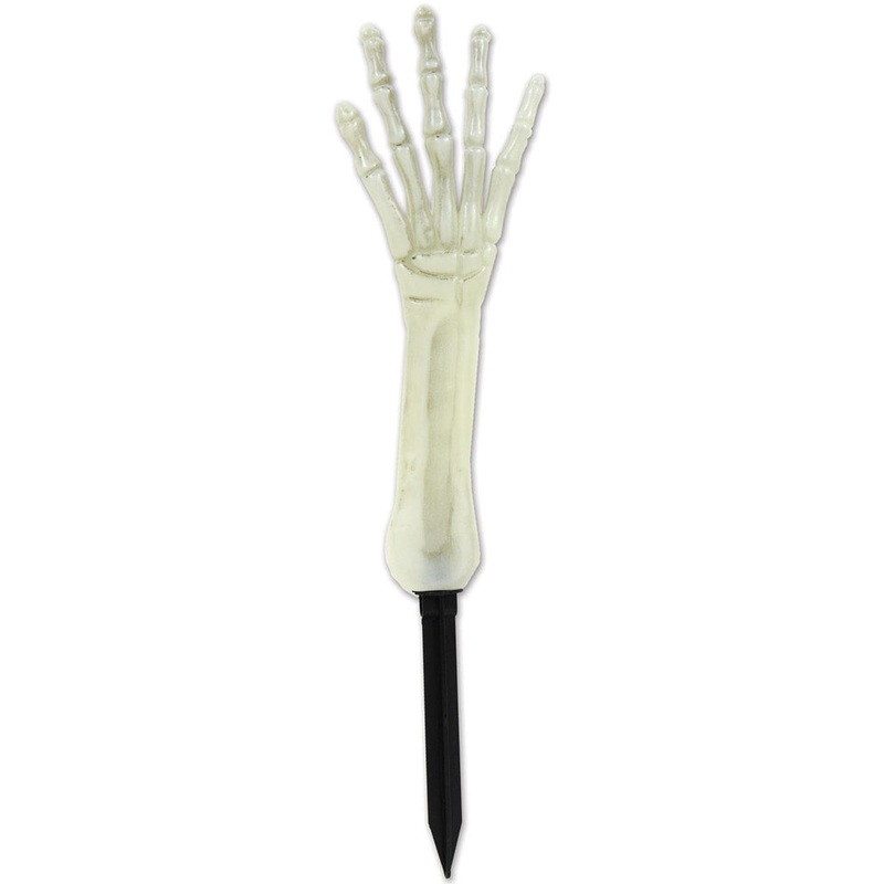 Glow in the Dark Skeleton Hand Yard Stake 43cm