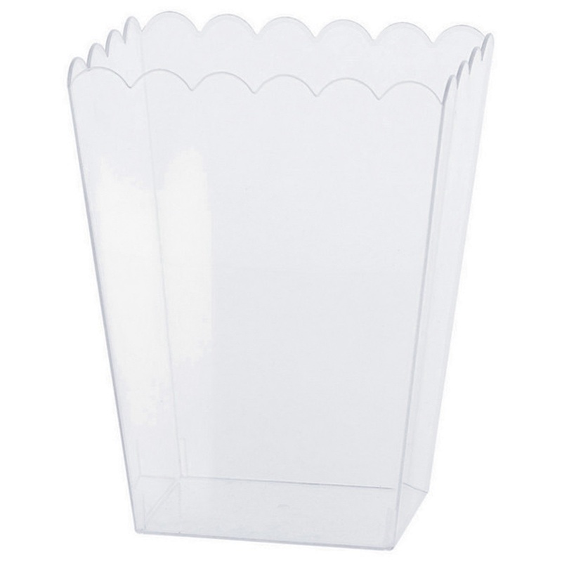 Scalloped Container Plastic Clear Medium