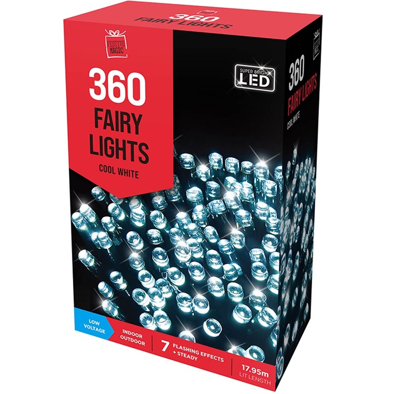 Cool White Flashing LED Lights 360 Piece