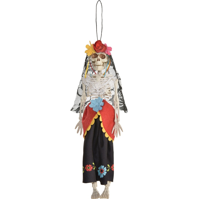 Day of the Dead Hanging Skeleton Bride Prop 30cm
