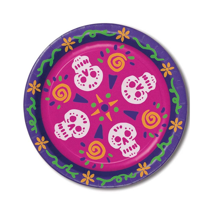 Day of the Dead Paper Plates Pack of 8