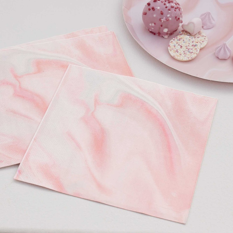 Mix It Up Napkins Marble Pink Pack of 16