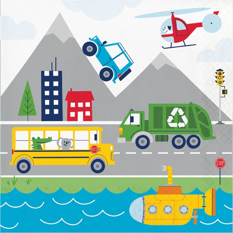 Transportation Time Lunch Napkins