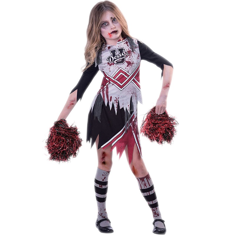 Zombie Cheerleader Girls Kids Costume