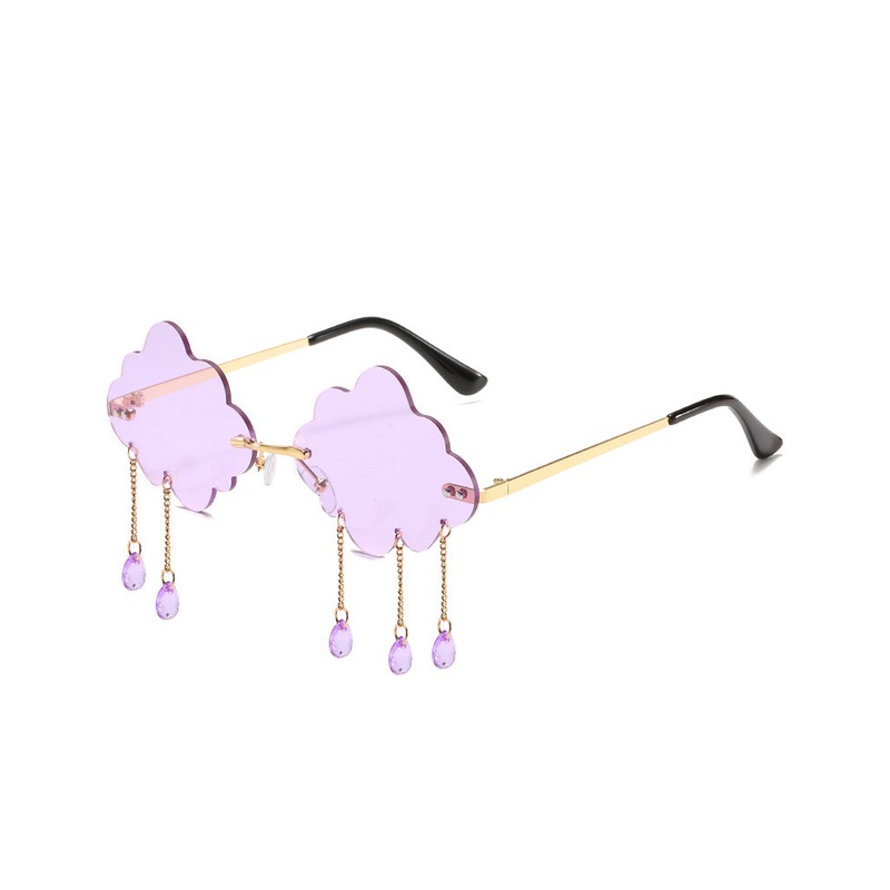 60s Purple Festive Cloud Glasses