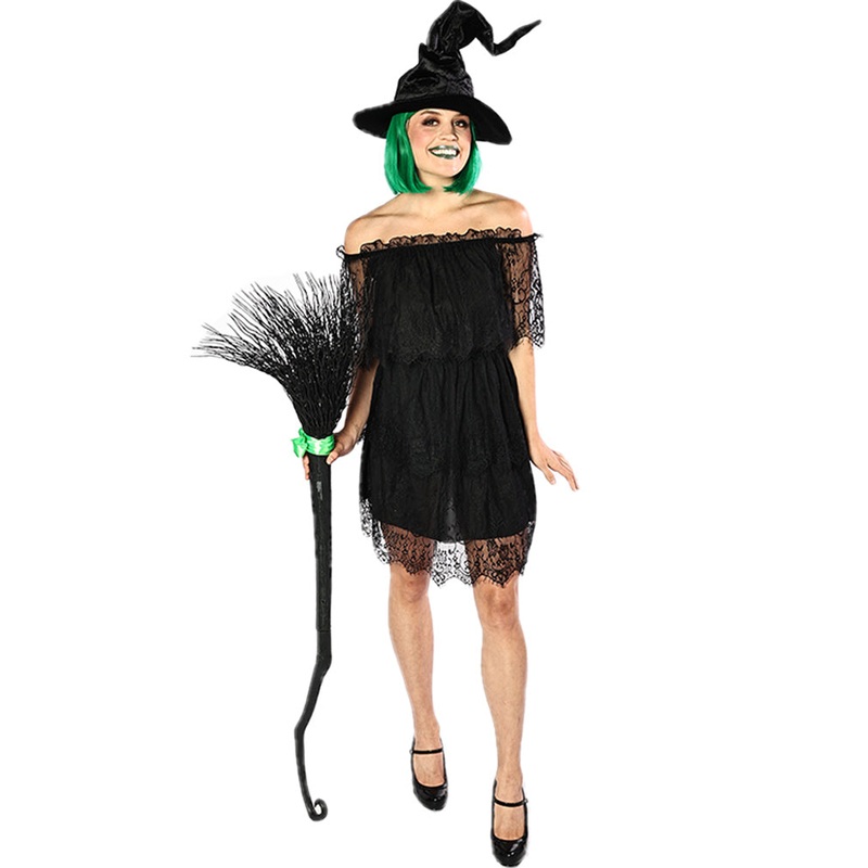Black Lace Halloween Plus Size Womens Dress