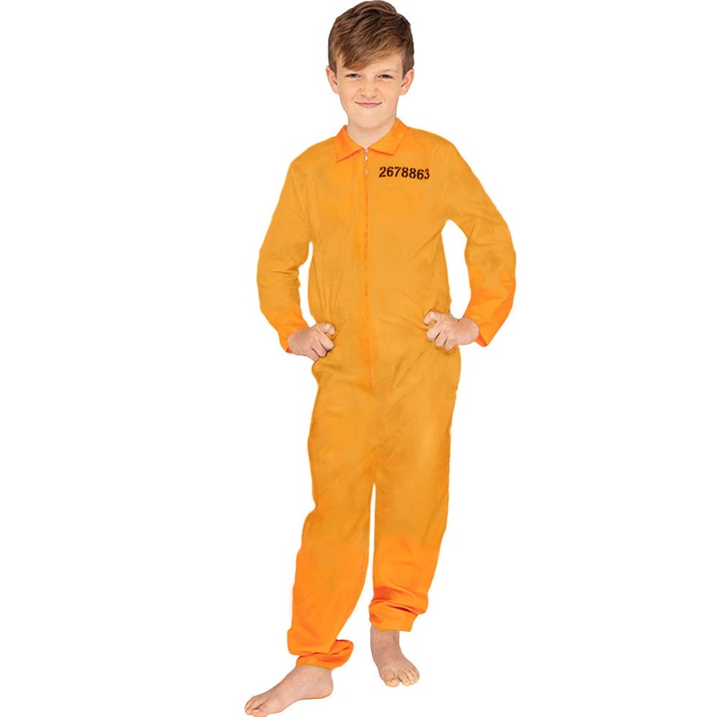 Orange Prisoner Jumpsuit Kids Costume