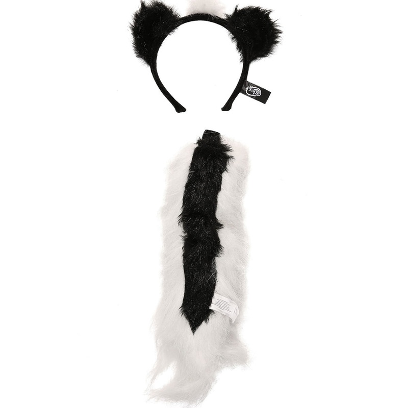 Skunk Ears Headband and Tail Deluxe Set