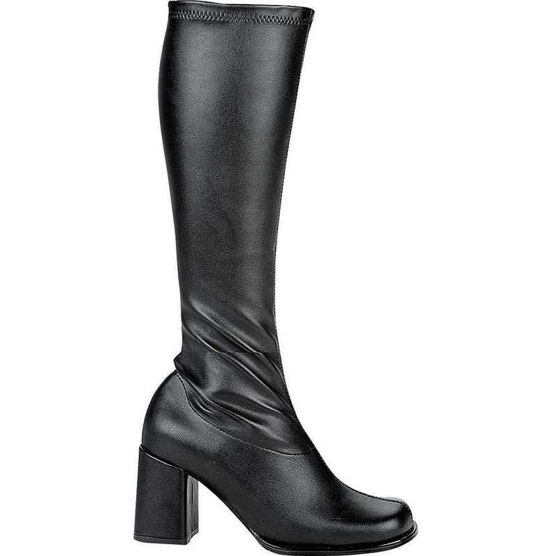 Black Matte Patent Go Go Womens Boots