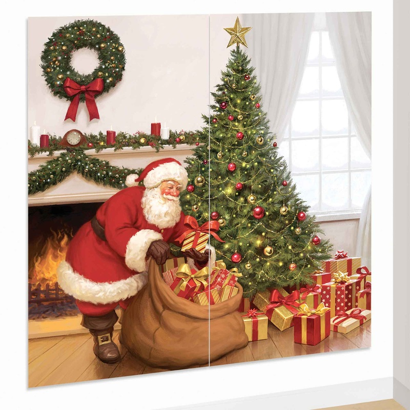 Christmas Santa Claus Scene Setters Wall Decorating Kit Pack of 2