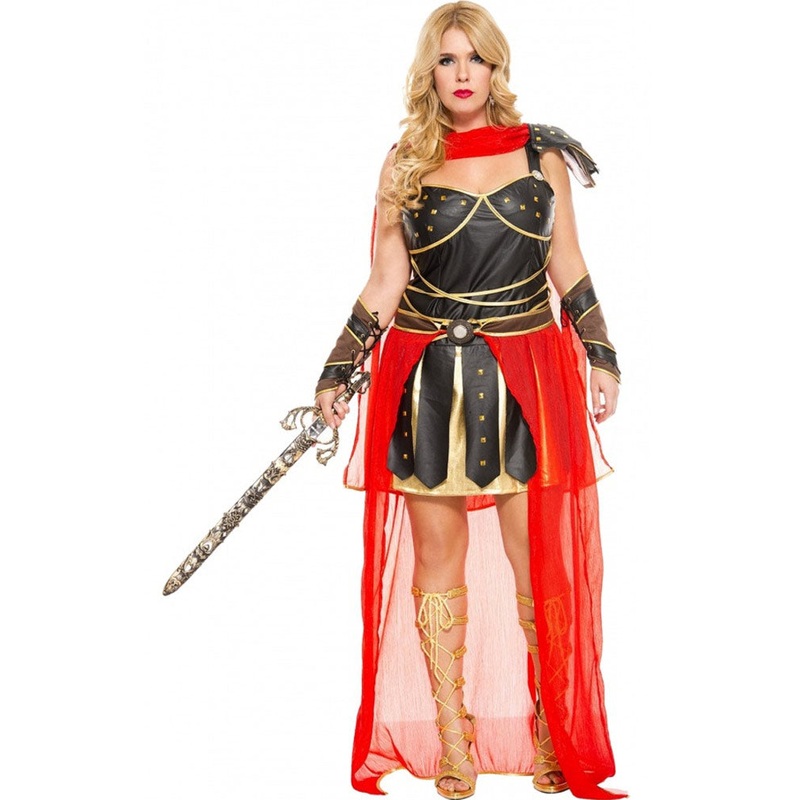 Dark Greek Warrior Womens Plus Size Costume