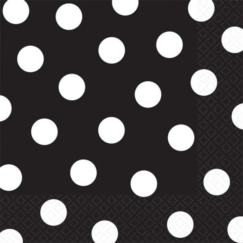 Dots Lunch Napkins Jet Black Pack of 16