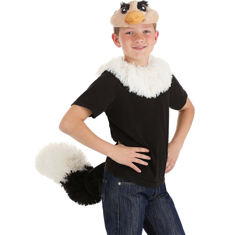 Ostrich Deluxe Plush Headband Collar and Tail Set