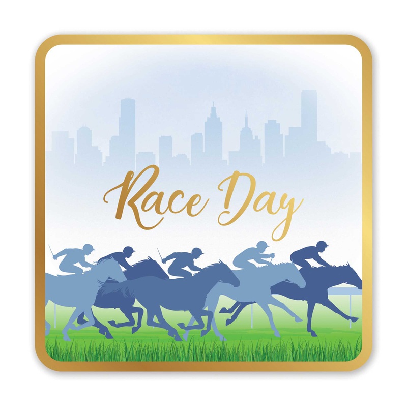 Race Day Hot Stamped Drink Coasters – Bulk Pack 50 Pack of 50