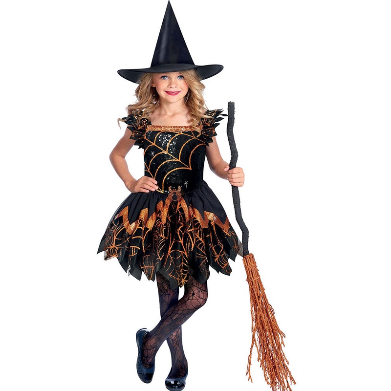 Spooky Spider Witch Girls Costume
