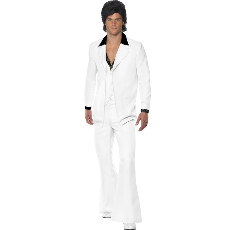 1970s White Disco Suit Mens Costume