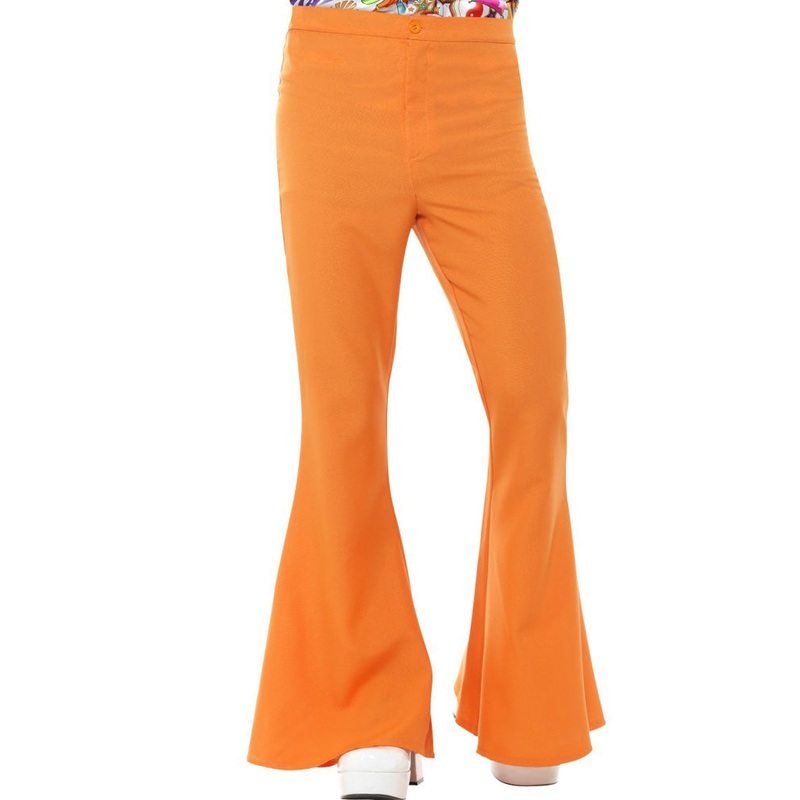 70s Orange Flared Mens Trousers