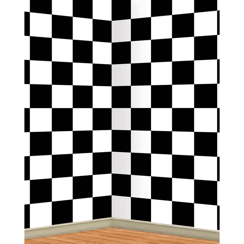 Black and White Checkered Backdrop 9m