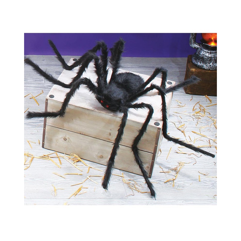 Black Hairy Spider with Posable Legs 1m