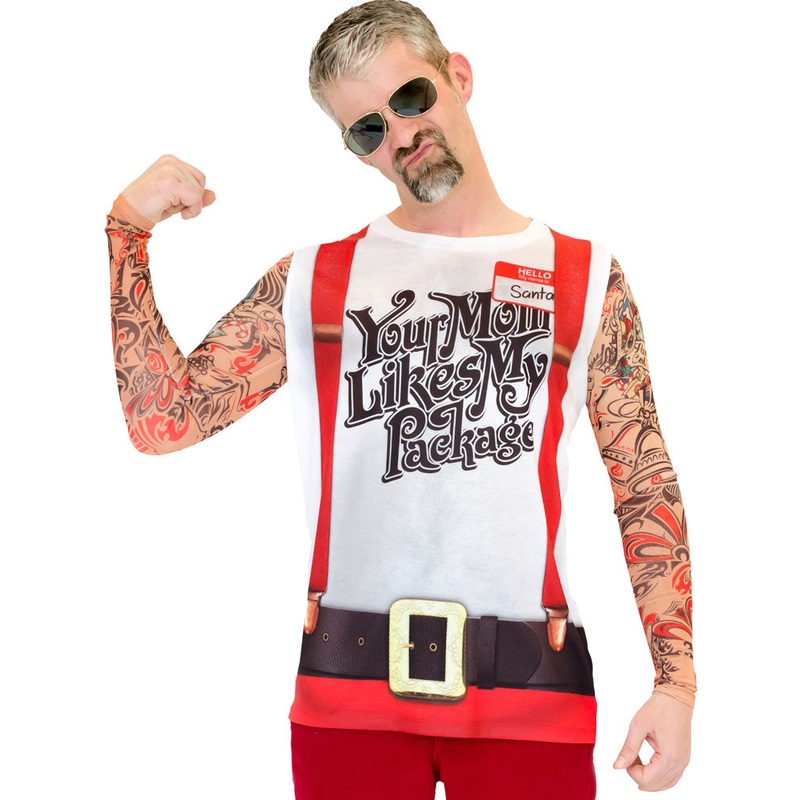 Christmas Tattoos and Suspenders Mens Costume