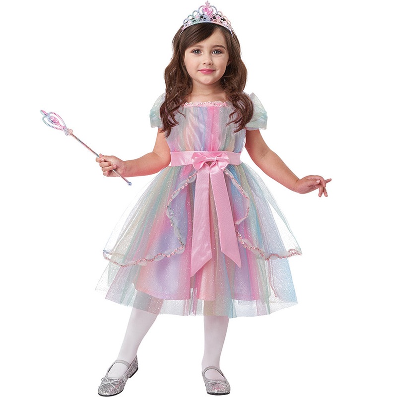 Colourful Rainbow Princess Toddler Girls Costume