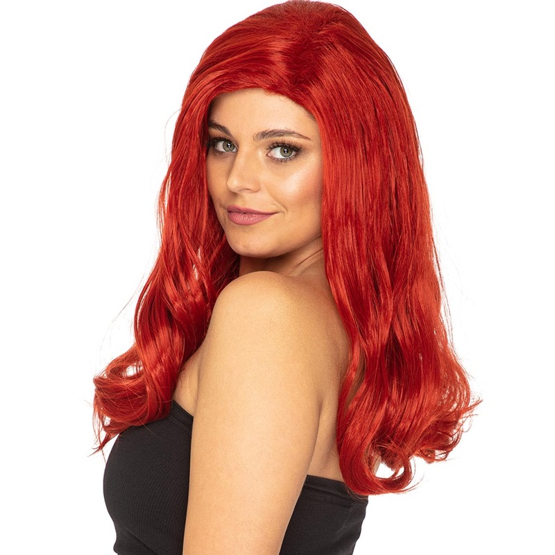 Glamour Deluxe Deep Red Long Wavy Wig