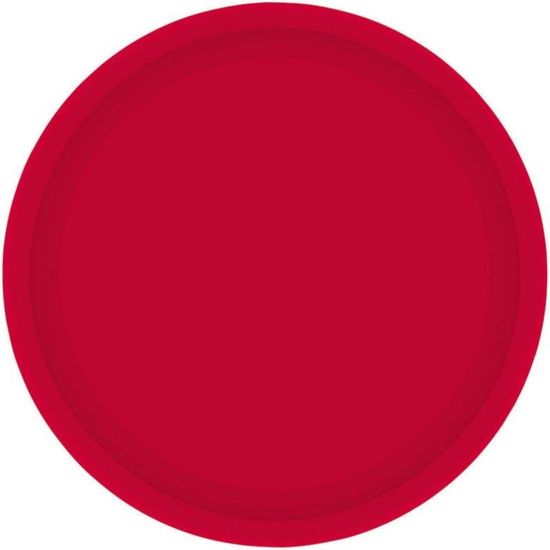 Paper Plates 23cm Round 20CT FSC – Apple Red – No Plastic Coating