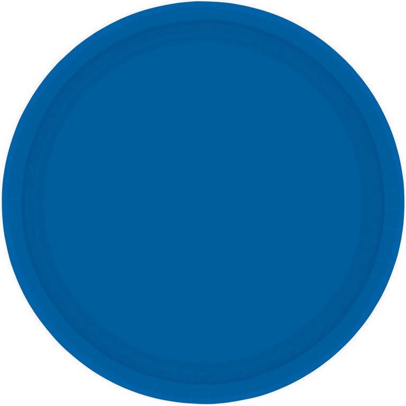 Paper Plates 23cm Round 20CT FSC – Bright Royal Blue – No Plastic Coating