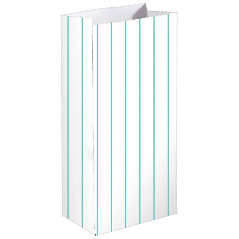 Stripe Paper Treat Bags Robins Egg Blue