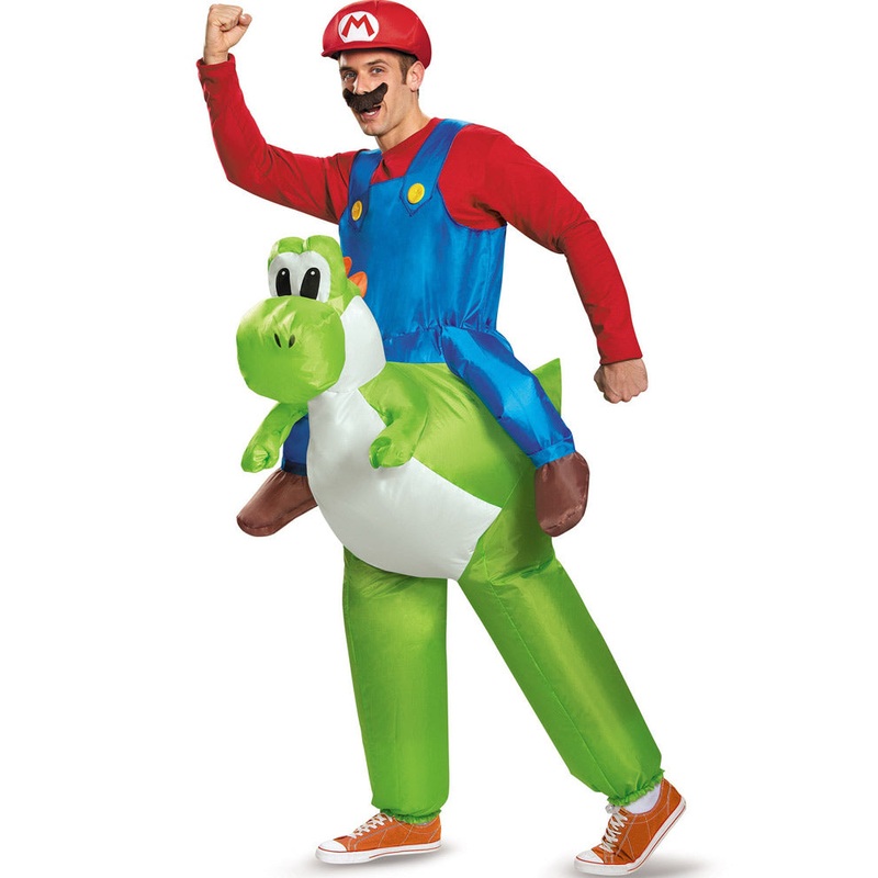 Super Mario Brothers Mario Riding Yoshi Inflatable Adult Costume