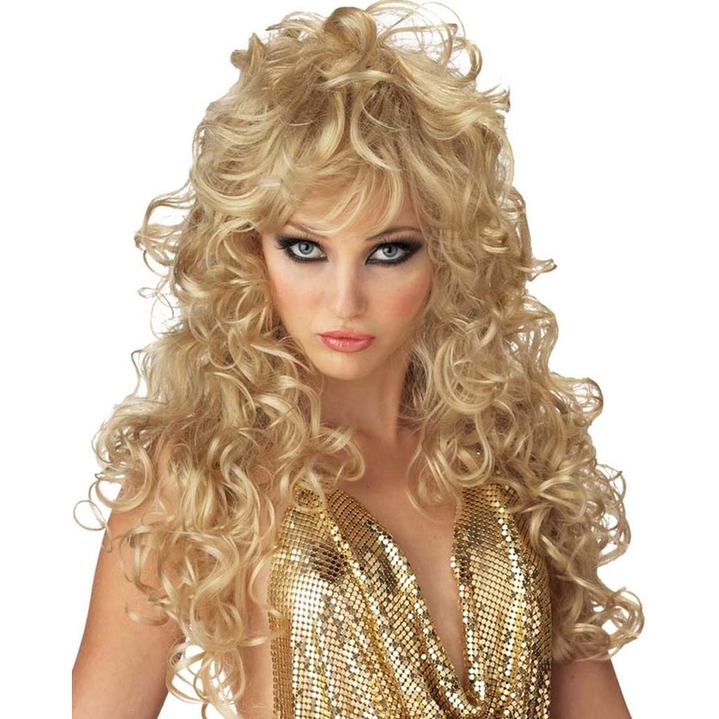 70s Seduction Curly Long Blonde Wig