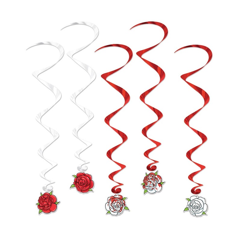 Alice in Wonderland Rose Hanging Decorations Pack of 5