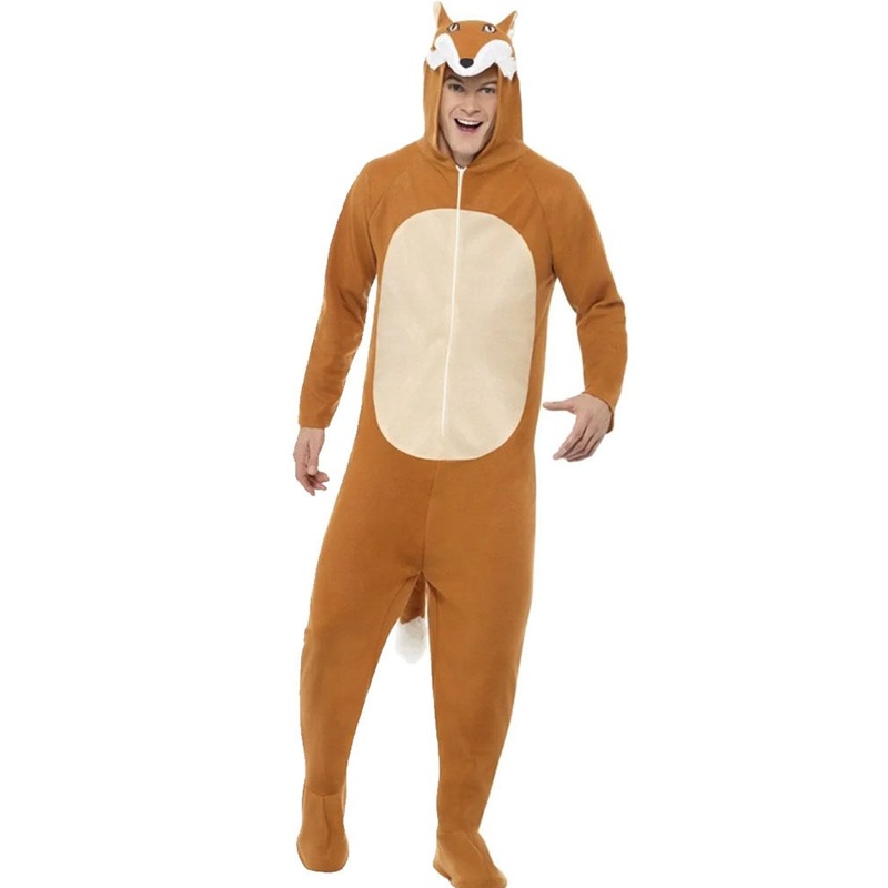 Brown Fox Adult Costume with Hood