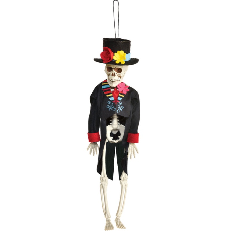 Day of the Dead Hanging Skeleton Groom Prop 30cm