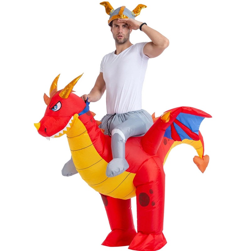 Fire Dragon Ride-On Inflatable Adult Costume
