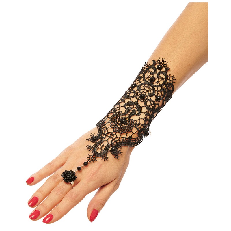 Lace Sleevelette with Rose Ring