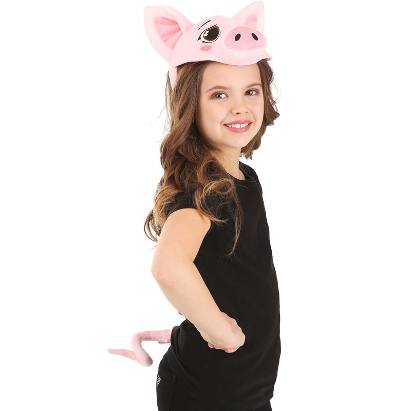 Pig Plush Headband and Tail Deluxe Set