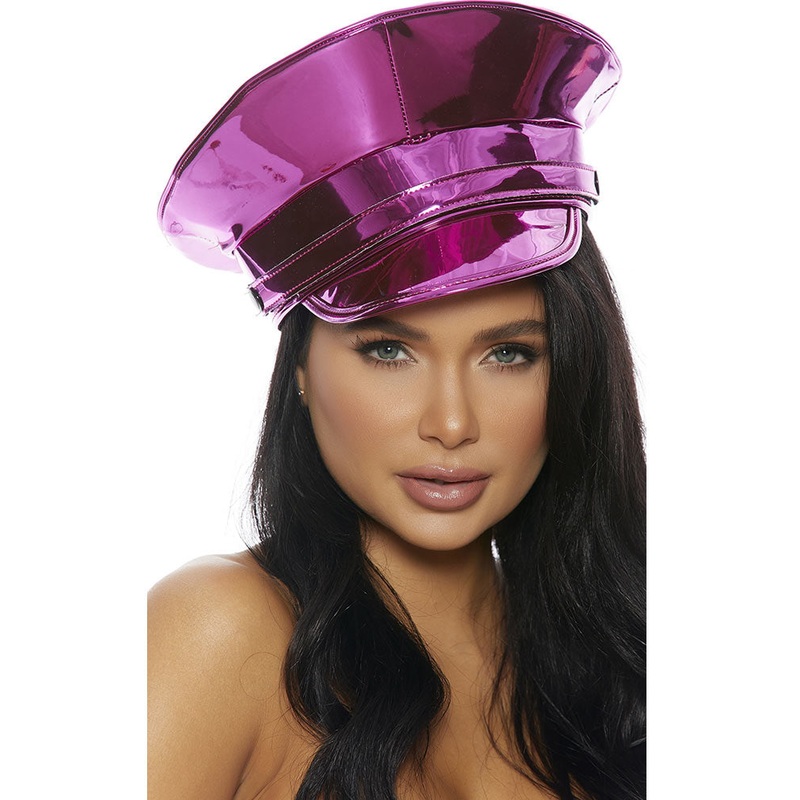 Pink Metallic Cop Hat