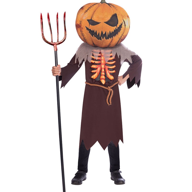 Scary Pumpkin Big Head Kids Costume