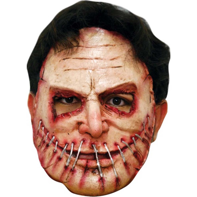 Serial Killer Stapled Mouth Deluxe Mask