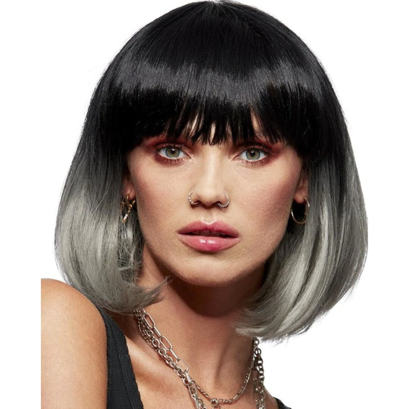 Alien Black and Grey Bob Wig