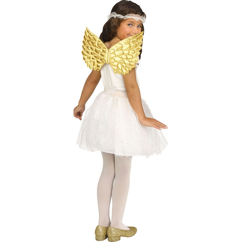 Angel Wings Gold Headband and Tutu Set