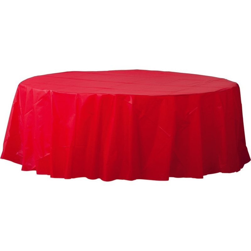 Apple Red Round Plastic Tablecover