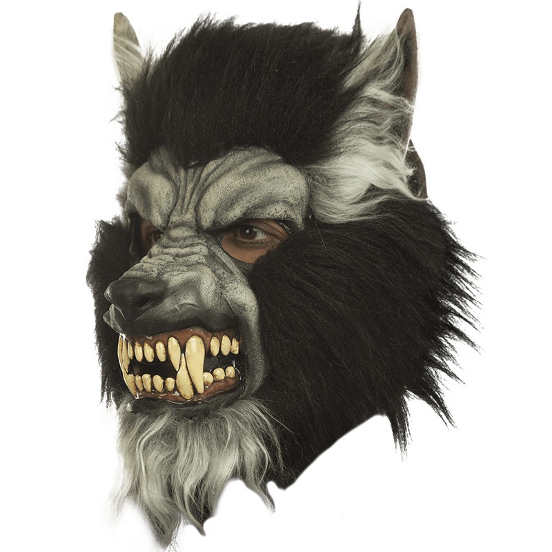 Gray Howling Werewolf Deluxe Mask