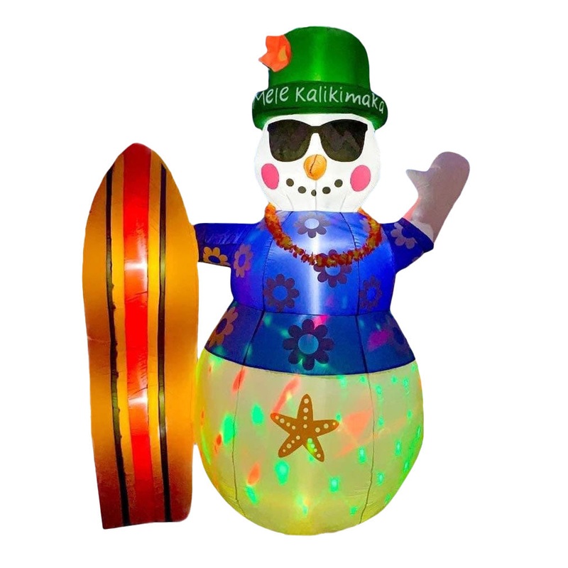 Hawaii Snowman Christmas Lawn Inflatable 2.4m