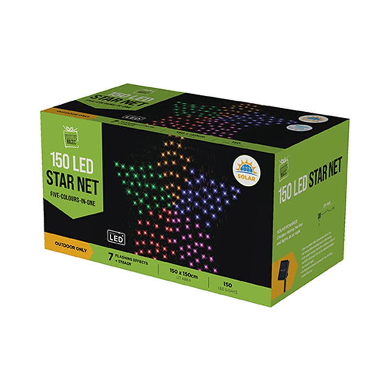 Solar Rainbow LED Star Net Light 1.5m