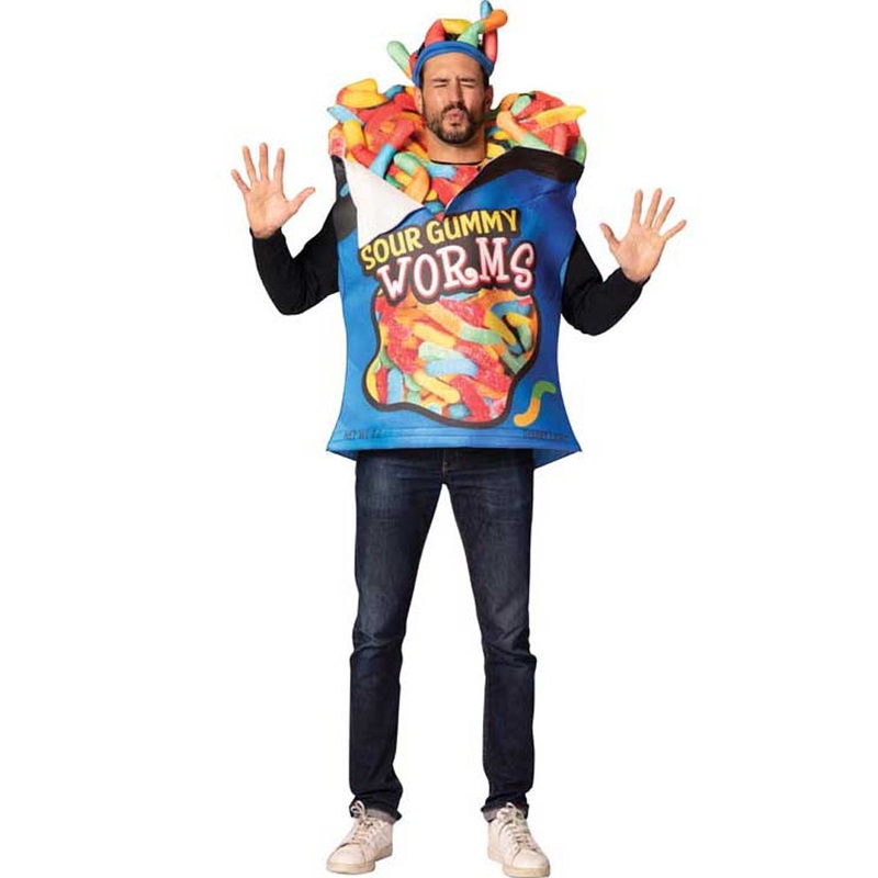 Sour Gummy Worms Adult Costume