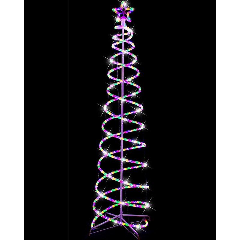 Spiral Tree Multi-Coloured Christmas LED Ropelight 1.8m