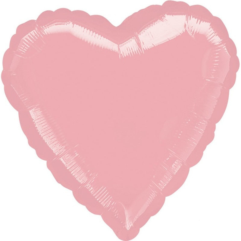 45cm Standard Heart HX Metallic Pearl Pastel Pink Balloon