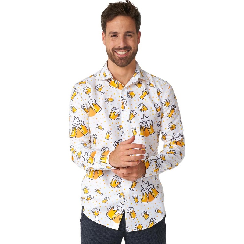 Beer White Mens Suitmeister Shirt